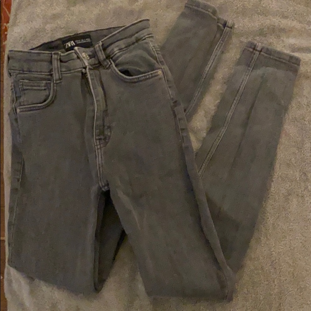 Gray stretch jeans